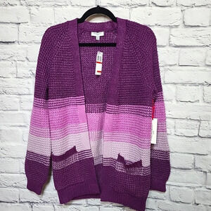 Freshman 1996 XS Cardigan Shades Of Purple Soft Pockets Long Sleeve‎